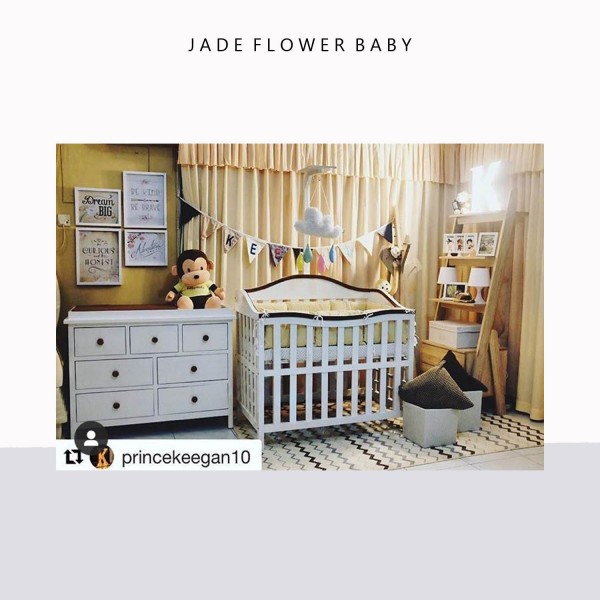 Charming nursery, such an inspiration, as can be seen on @princekeegan10. Thank you for trusting us! #JadeFlowerMinimalist in action